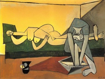 Mujer acostada y Mujer lavándose los pies 1944 cubista Pablo Picasso Pinturas al óleo